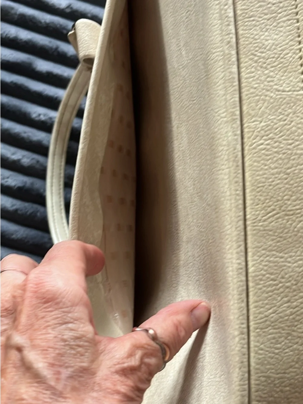 Samsonite Cream Velvet Top-Handle Tote